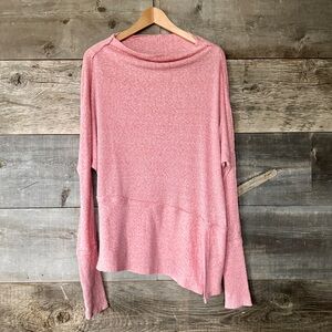 We The Free Londontown Oversized Slouchy Asymmetrical Thermal Top Off Shoulder S